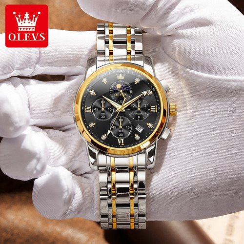 Reloj Olevs Diamond Calendar Moon Phase Business