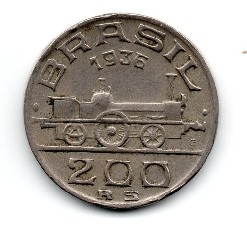 Brasil Moneda 200 Reis Año 1936 Km#537 Maua