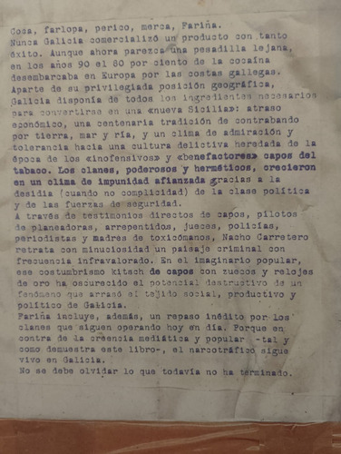 Libro Fariña - Nacho Carretero, De Carretero, Nacho. (Usado)