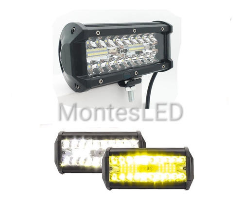 1 Barra 18 Leds 7 Pulgada Luz Blanca Y Ambar Fija O Estrobo