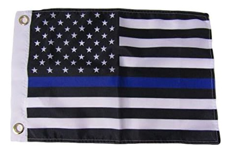 12 X18  Estados Unidos Policía Memorial Delgada Línea Azul S