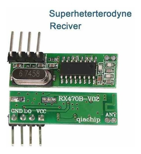 Modulo Receptor Rf Rx470-4 Superheterodino De 433 Mhz