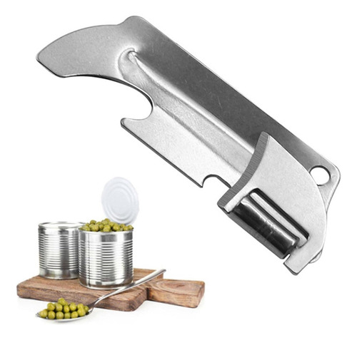 Abrelatas Manual De Acero Inoxidable Plateado
