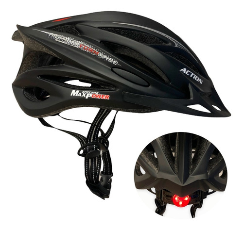 Casco Bicicleta Ciclismo Incluye Luz Led Marca Action