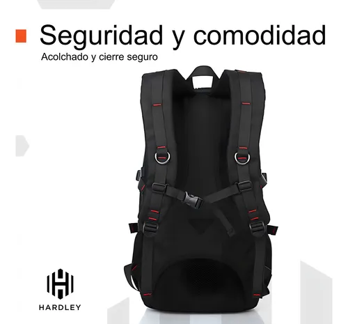 Mochila Urbana Notebook Anti Robo Hardley Impermeable Color Negro