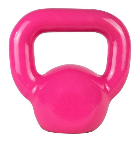 1 Kettlebell 06kg Emborrachado Para Treinos Em Casa Cor Rosa