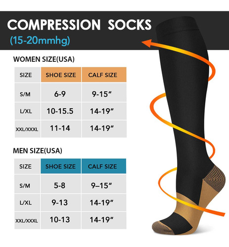 Calcetines De Compresión Hi Clasmix, 5 Pares, 20-30 Mm Hg, P