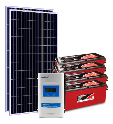 Kit Energia Solar Off Grid C/ Bateria 660wp - Até 2495wh/dia
