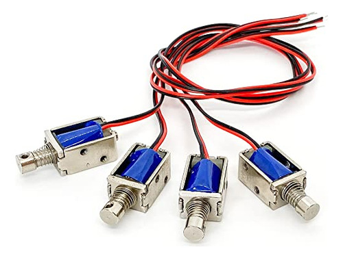 Solenoide De Empuje Micro Dc 12 V De 4 Piezas, Mini Actuador