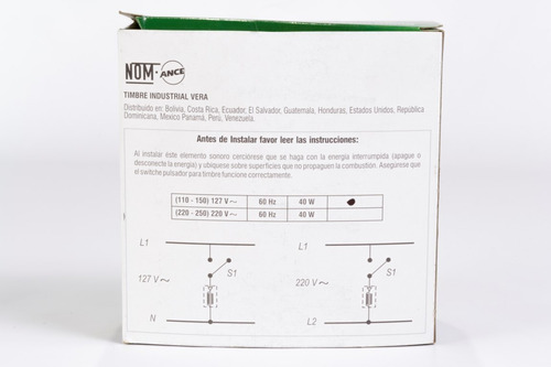 Timbre Industrial Gris 110/150v 6pg Vera