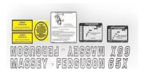 Jogo De Decalque Do Massey Ferguson 65x  2730828