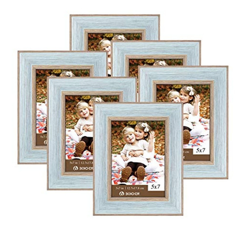 Boichen Picture Frames 5x7 Blue  Set Of 6