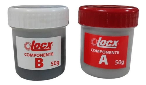 Pegamento Epoxi Acero Alta Resistencia Locx Alta Temperatura Color Gris Locx Acero No Tóxico 2 Componentes