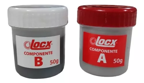 Pegamento Epoxi Acero Alta Resistencia Locx Alta Temperatura Color Gris  Locx Acero no tóxico 2 componentes