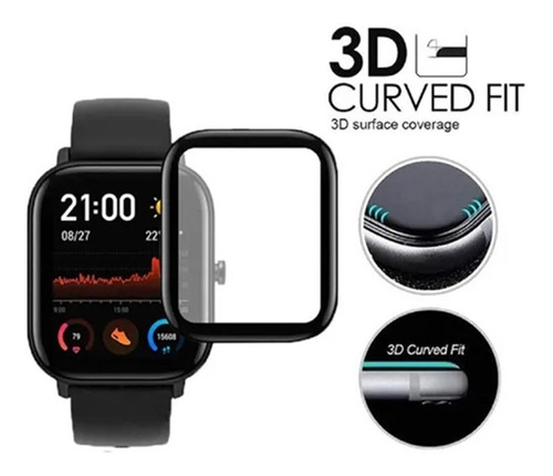 Film Protector Pantalla Smartwatches Amazfit Gts 3d Curvo X2