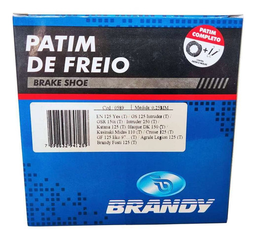 Imagem 5 de 9 de Pastilha Freio Dianteiro + Patim Lona Traseiro Haojue Dk 150