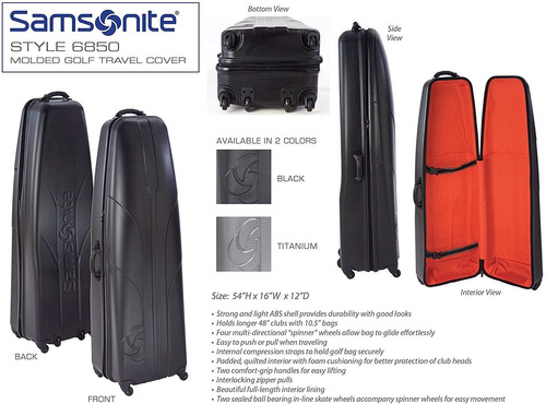 Samsonite Golf Duro Echada A Un Lado La Cubierta Del Caso De