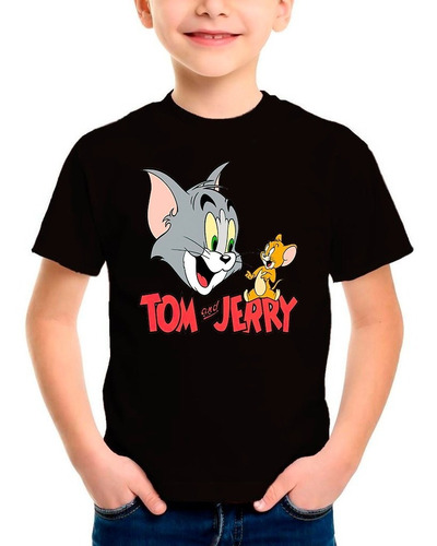 Polera Estampada 100%algodón Niño Tom Y Jerry Personajes