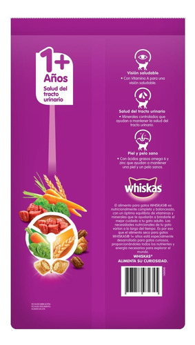 Imagen 3 de 10 de Whiskas Combo Alimento Seco Carne Y Humedo Mix Gato Adulto