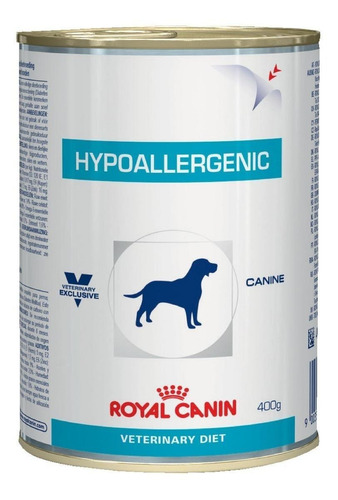 Ração Royal Canin Veterinary Diet Canine Hypoallergenic para cachorro adulto todos os tamanhos sabor mix em lata de 400g