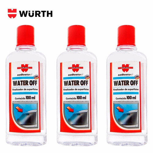 Kit 3 Water Off Repelente Água De Chuva Cristalizador Vidros