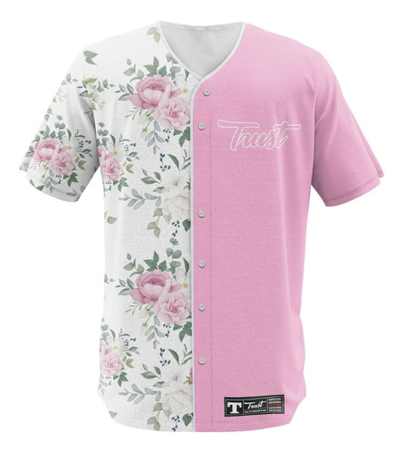 Camisa Jersey Baseball Praia Moda Hype Floral Summer Style