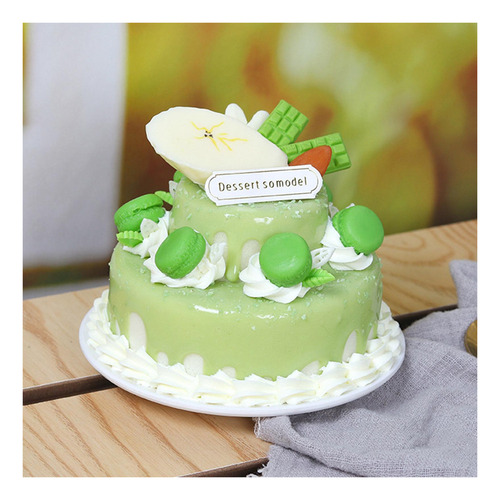 Pastel De Simulación Realista Adorno De Pastel Falso Verde