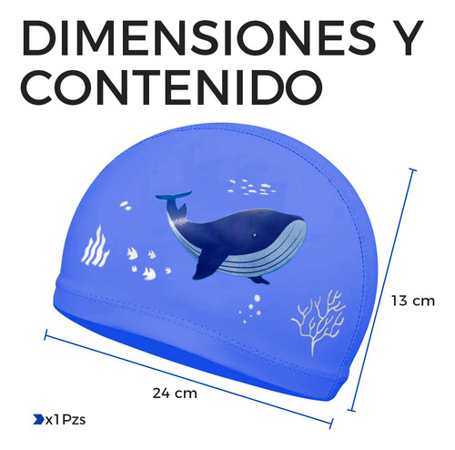 Gorro De Natación Infantil Diler Fabricado En Pu Diseño Colorido Y Estampado Divertido Protección Contra Cloro Y Ajuste Cómodo Ideal Para Niños Clases Vacaciones Alberca Color Azul Marino