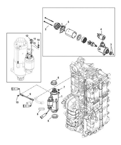 Motor De Arranque Motor Popa Mercury Verado 200 A 275hp