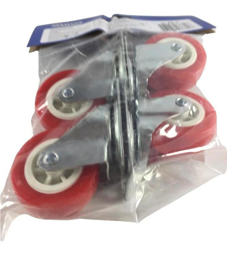 Imagem 1 de 6 de Mini Rodízio/ Rodinha Preta 46 Mm - Kit Com 4 Unidades K4281