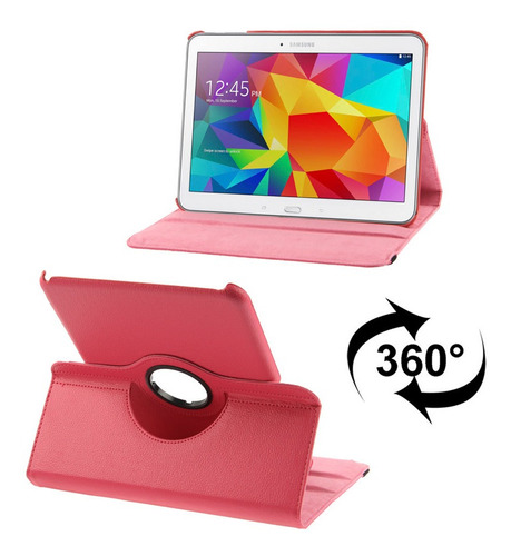 Imagen 1 de 5 de Funda De Piel Para Galaxy Tab 4 10.1, Sm-t530 Y T531 (360º,
