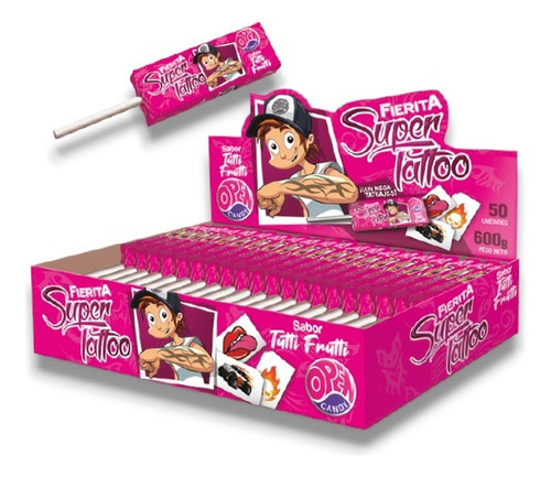 Chupetin Masticable Fierita Super Tatoo X50 U