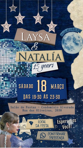 Convite Digital Taylor Swift Mindnigths Aniversário 15 Anos
