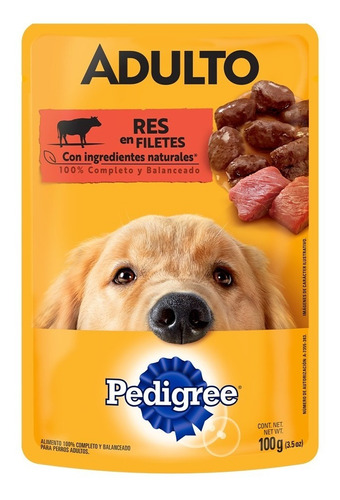 Imagen 1 de 6 de Pedigree Alimento Húmedo Adulto Res En Filetes 10 Sobres