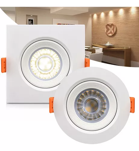 Lámpara LED redonda cuadrada Spot COB integrada, 12 W, color blanco cálido, 110 V/220 V