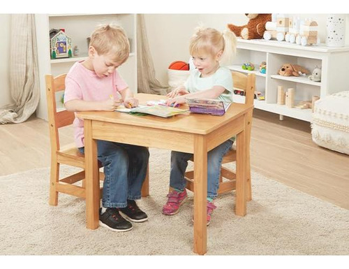 Melissa & Doug Mesa Y Sillas En Madera Sólida, Muebles Para