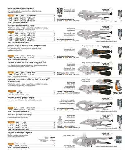 17429 / PPT-12C TRUPER Pinza de presión 12' mordaza curva, Truper