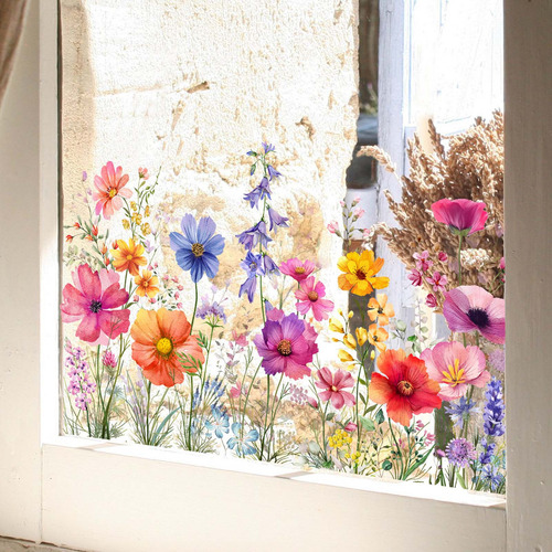 Carillón De Viento Electrostático Con Estampado Floral De Co