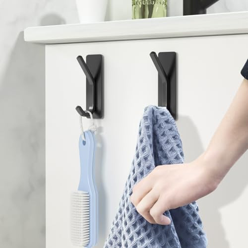 Ganchos De Pared Adhesivos Para Colgar - Gancho Negro Mate P