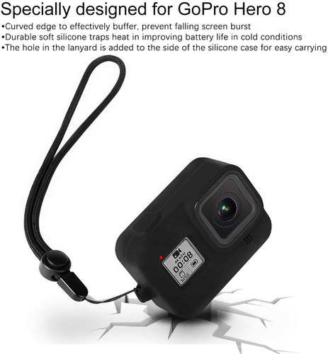 6x Vidrio Templado Para Gopro Hero 8 + Funda Protectora