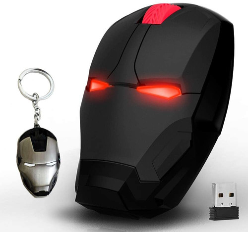 Mouse Ergonomico Inalambrico Click Silent Usb Iron Man