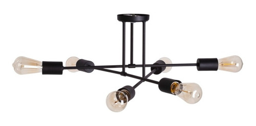 Imagen 5 de 8 de Velador Nordico Industrial Imola Bl - Ng C/ Lamp Led Pera 8w