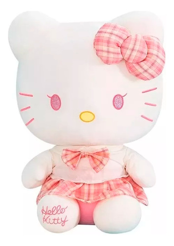Peluche Hello Kitty Vestido Cuadrille Rosa Sanrio Cute Kawai