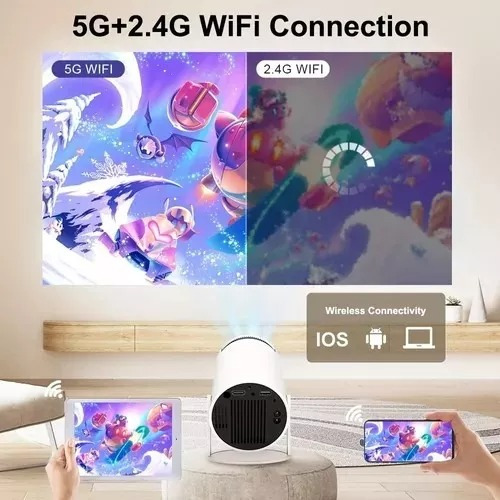 Proyector Mini Smart Tv Hdmi, Android, Ios Ultra4k Color Bla