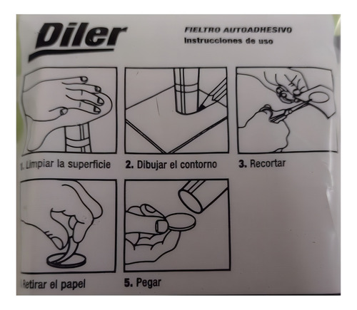 Protector De Fieltro Autoadhesivo 9 Cm X 50 Cm - Beige Diler Liso