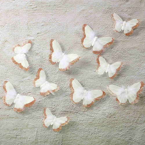 12 Piezas Brillo Mariposa Decoración De Pared Pluma Ma... 