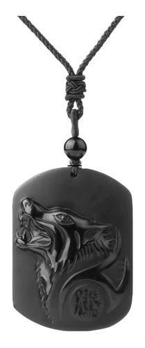 Collar Cuarzo Lobo Obsidiana Negro - Poder Y Proteccion