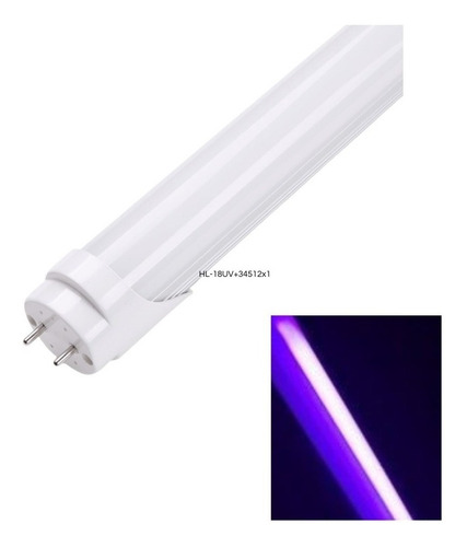 Tubo Led Luz Ultravioleta T8 18w 120cm Con Canoa 220v