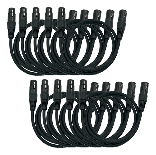 Neeuby Cable Xlr De 6 Pies, Paquete De 10 Unidades, Cable De