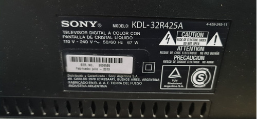 Imagen 7 de 9 de Tv Led Sony 32 Pulgadas Kdl032r425a - Como Nuevo
